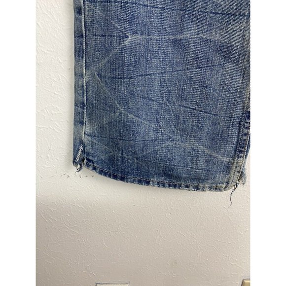 American Eagle Mens Jeans Size 31x30 Button Fly Destressed Holes Cut Hem - Picture 9 of 11